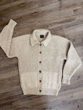 Vintage Inis Meáin Aran Islands Irish Knit Cardigan Size 40 Handloomed Ireland